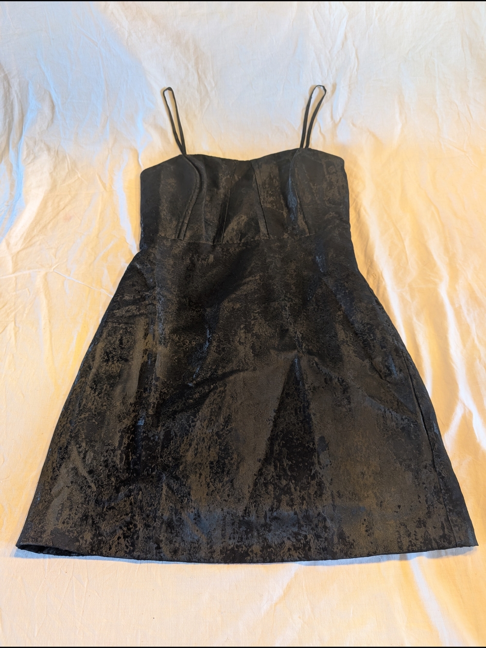2/40$ RW&CO. Black Velvet-Look Spaghetti Strap Mini Dress